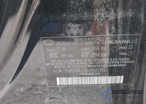 2020 Hyundai Elantra Sel from USA, damaged, VIN 5NPD84LF6LH545175
